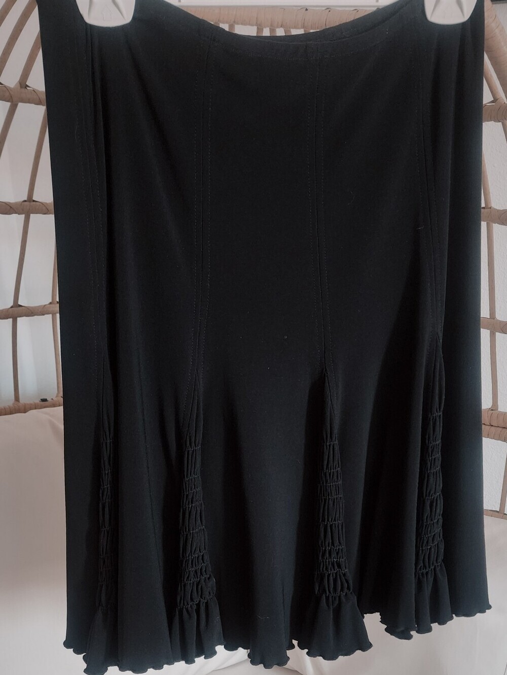 Joseph Ribkoff Ladies Black Flared Bottom Ruffle Hem Skirt Size 10